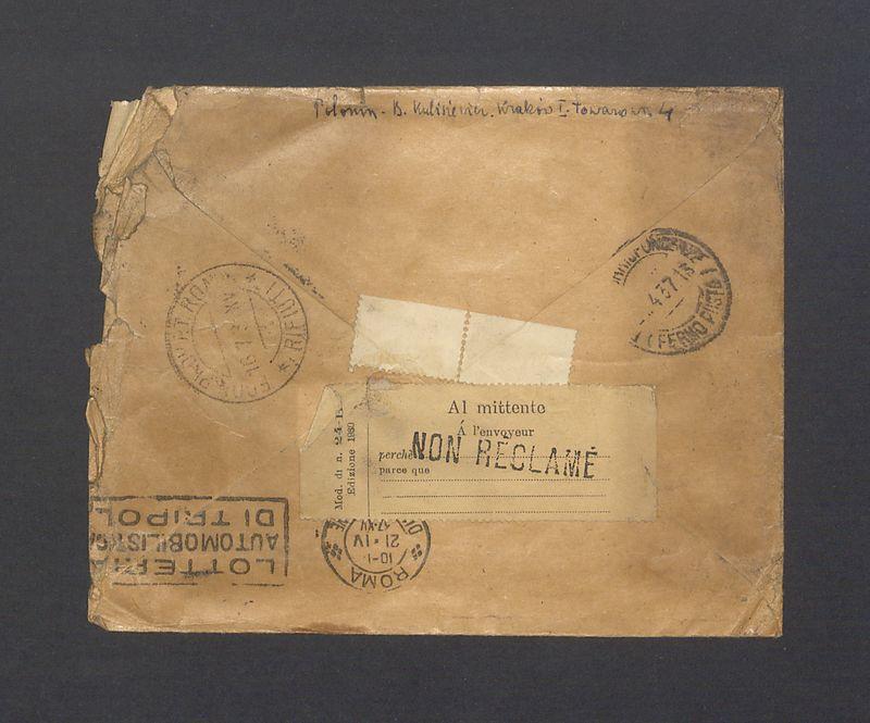 Koperta, adr. Signore Tadeusz Kulisiewicz