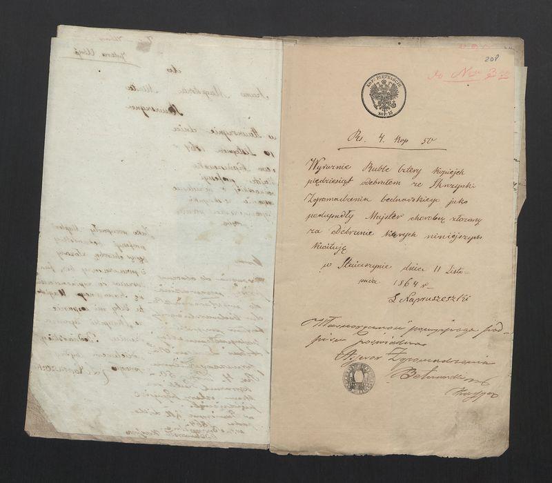 Dowody Usprawiedliwiające Rachunek Zgromadzenia Bednarzy w Mieście Stawiszynie uformowany za rok 1863, 1864 po dzień 11/23 Lipca 1865 r.