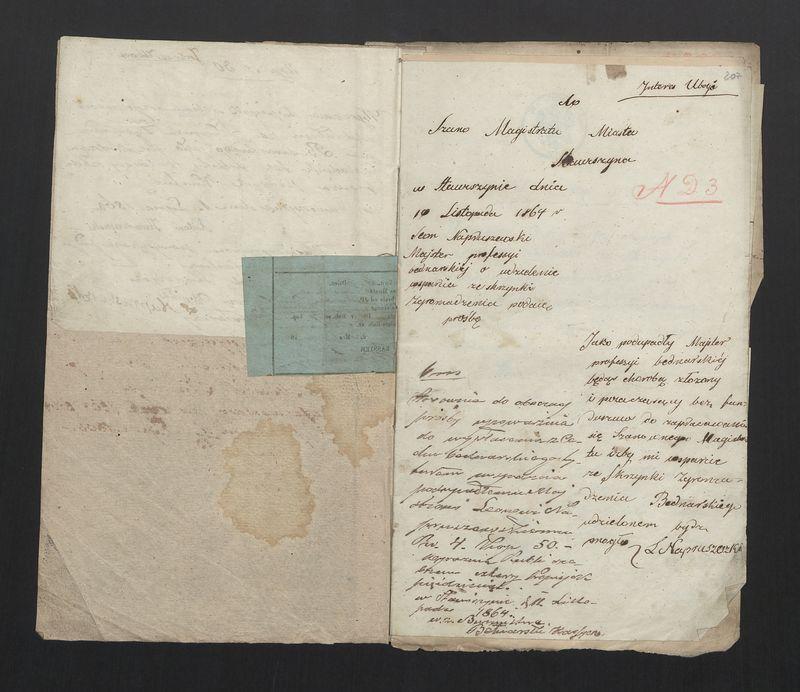 Dowody Usprawiedliwiające Rachunek Zgromadzenia Bednarzy w Mieście Stawiszynie uformowany za rok 1863, 1864 do dnia 11/23 Lipca 1865 r.