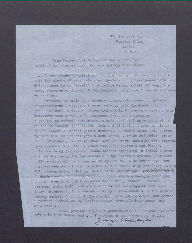 Panu Profesorowi Tadeuszowi Kulisiewiczowi [...]