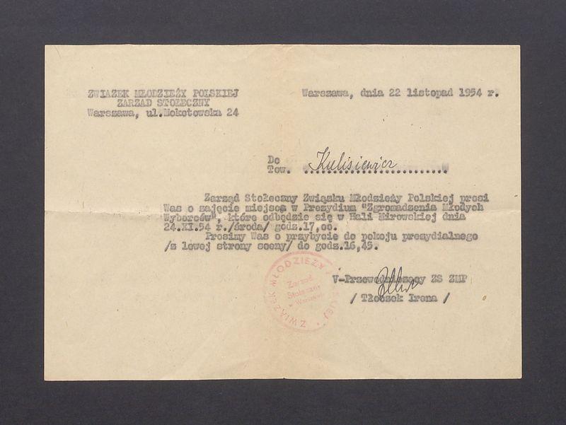 Związek Młodzieży Polskiej: prośba o zajęcie miejsca w Prezydium "Zgromadzenia Młodych Wyborców"