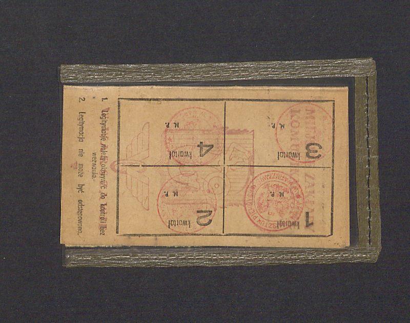 Legitymacja - Miejskie Zakłady Komunikacyjne w Warszawie