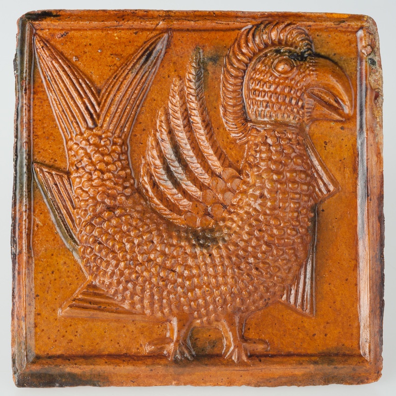 Kafel z wyobrażeniem ryby-ptaka