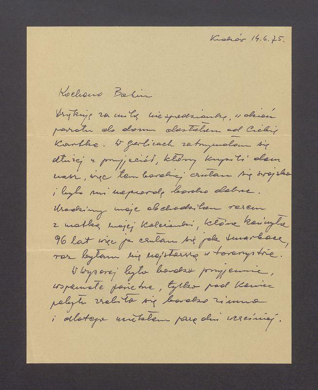 Kochana Basiu. Dziękuję za miłą niespodziankę [...]