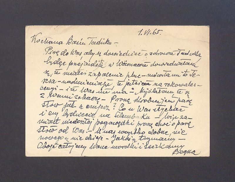 Kochana Basiu Tadziku - Piszę do Was [...]