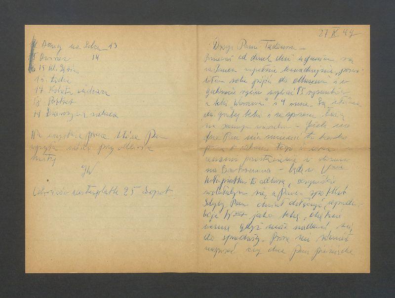 Drogi Panie Tadeuszu [...]