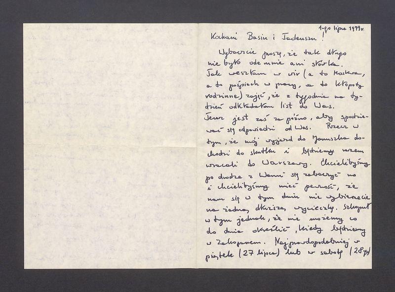 Kochani Basiu i Tadeuszu! Wybaczcie proszę [...]