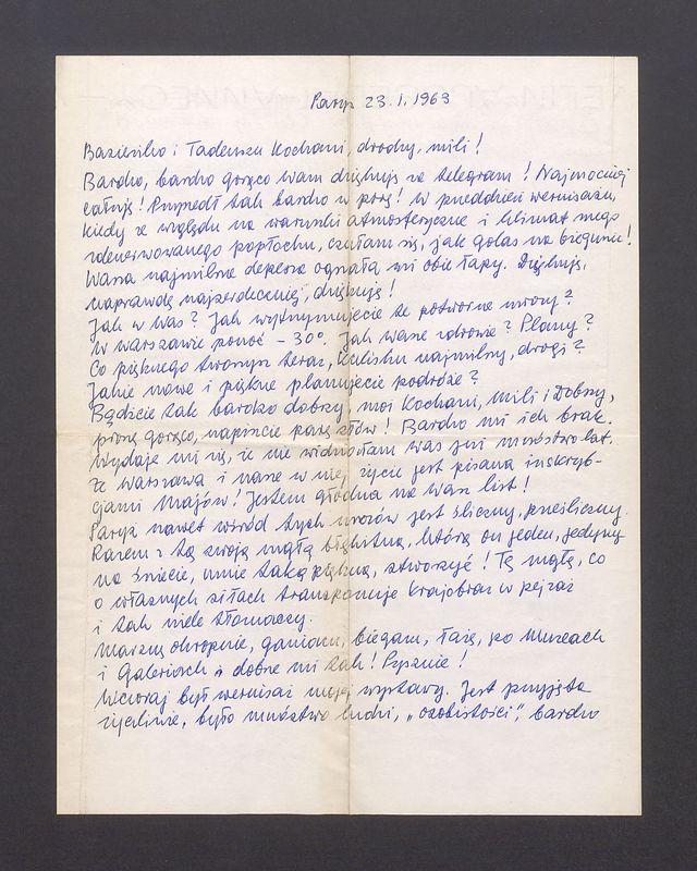 Basieńko i Tadeuszu kochani, drodzy, mili [...]