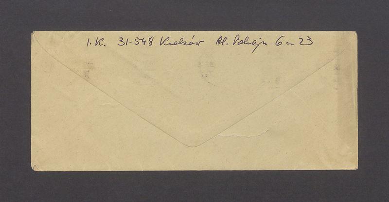 Koperta, adr. W. Pani Barbara Kulisiewicz