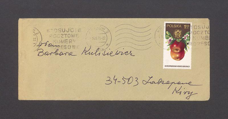Koperta, adr. W. Pani Barbara Kulisiewicz