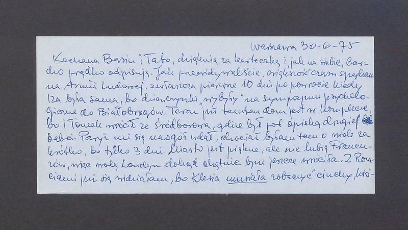 Kochana Basiu i Tato, dziękuję za karteczkę [...]