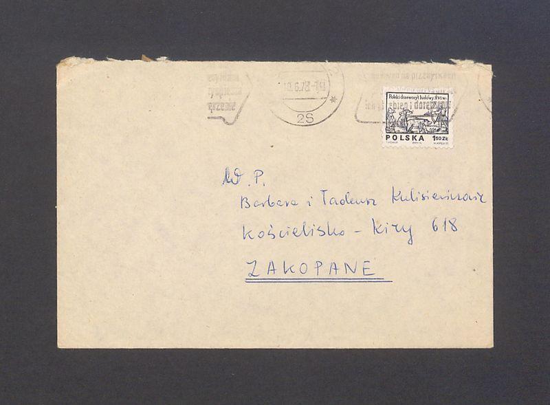 Koperta, adr. W. P. Barbara i Tadeusz Kulisiewiczowie
