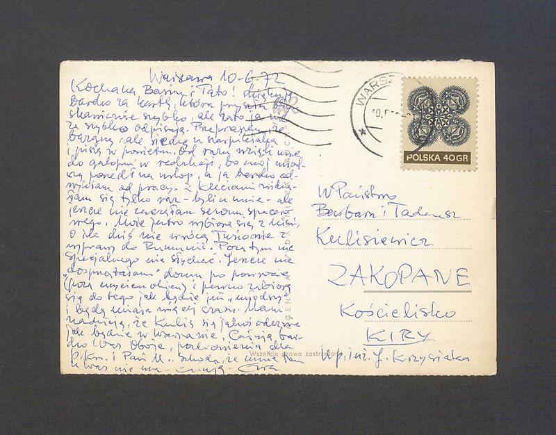 Kochana Basiu i Tato! dziękuję bardzo za kartkę [...]