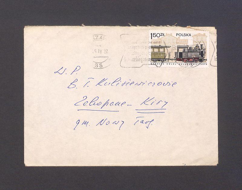Koperta, adr. W. P. B. T. Kulisiewiczowie