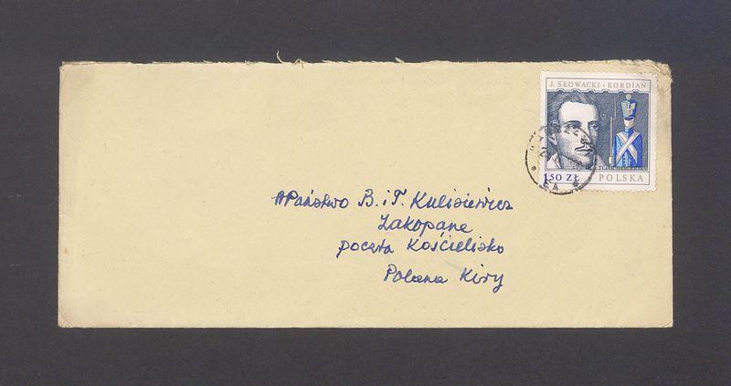 Koperta, adr. WPaństwo B. i T. Kulisiewicz