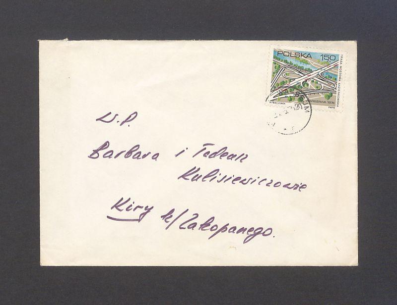Koperta, adr. W. P. Barbara i Tadeusz Kulisiewiczowie