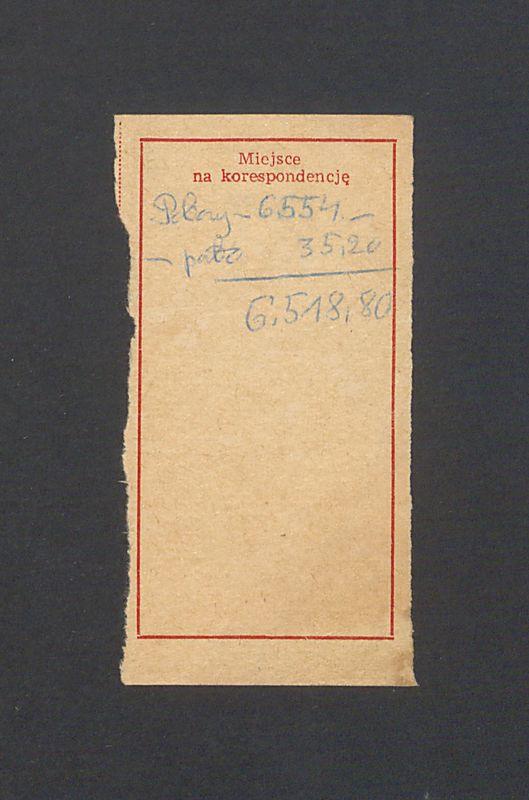 Odcinek dla odbiorcy dot. wpłat na rachunek bankowy, część I