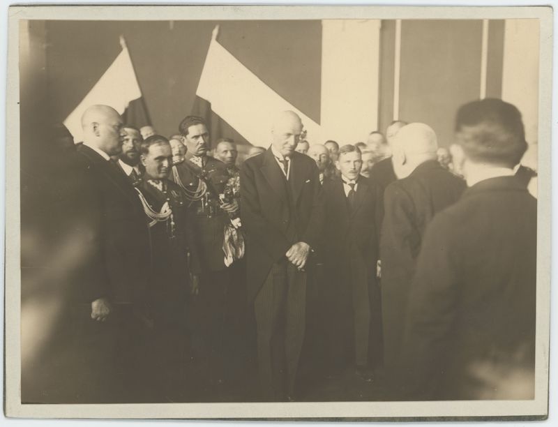 Zdjęcie z pobytu w Kaliszu . J. Piłsudskiego, I. Mościckiego, S. Wojciechowskiego