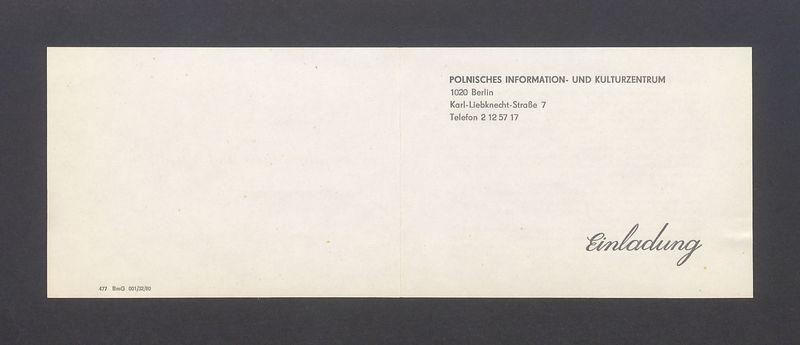 Wir laden Sie herzlich ein zur Eroffnung der Ausstellung "Zeichnungen und Grafiken von Tadeusz Kulisiewicz"