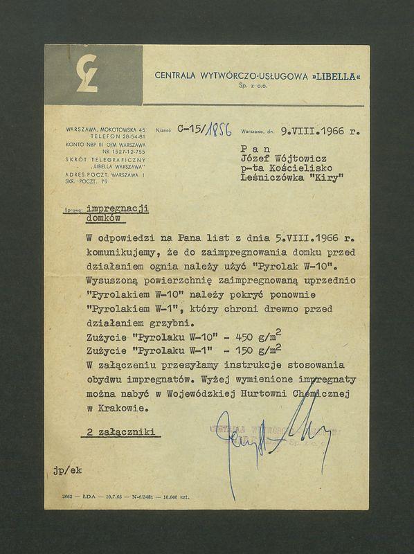 Informacja dot. impregnacji domu