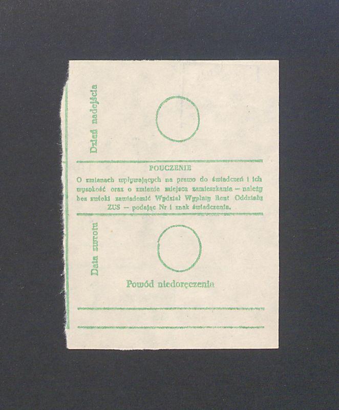 Zakład Ubezpieczeń Społecznych: odcinek dla odbiorcy z wpłatą na ubezpieczenie