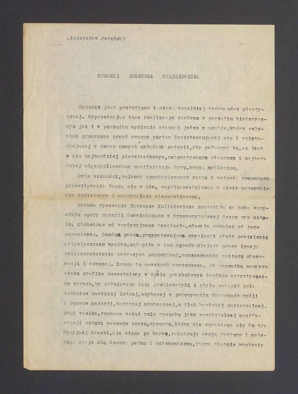 Rysunki Tadeusza Kulisiewicza. Rysunek jest prototypem i miarą wszelkiej twórczości plastycznej [...]