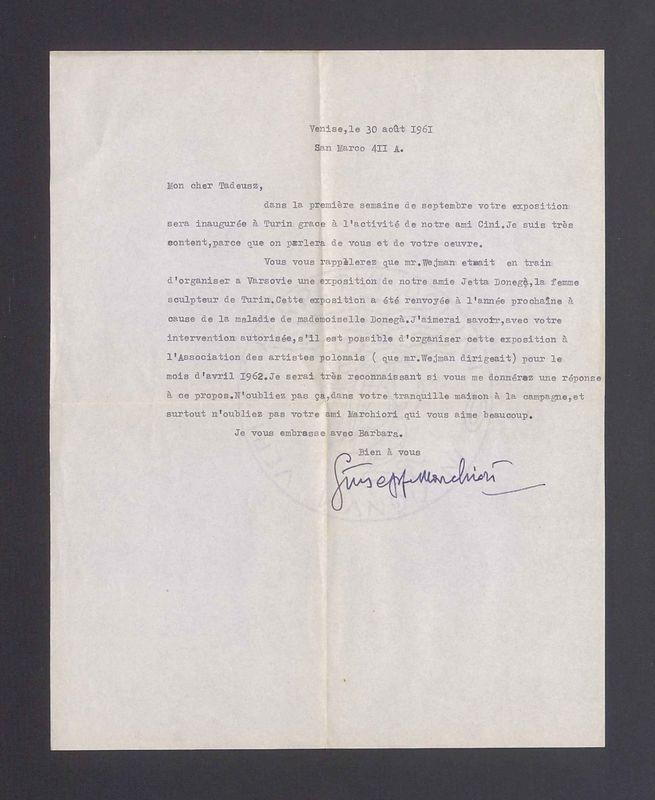 Mon cher Tadeusz, dans la premiere semaine de septembre [...]