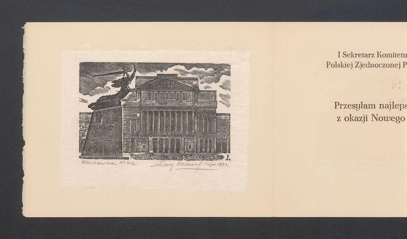 I Sekretarz Komitetu Centralnego Polskiej Zjednoczonej Partii Robotniczej, Przesyłam najlepsze życzenia [...]