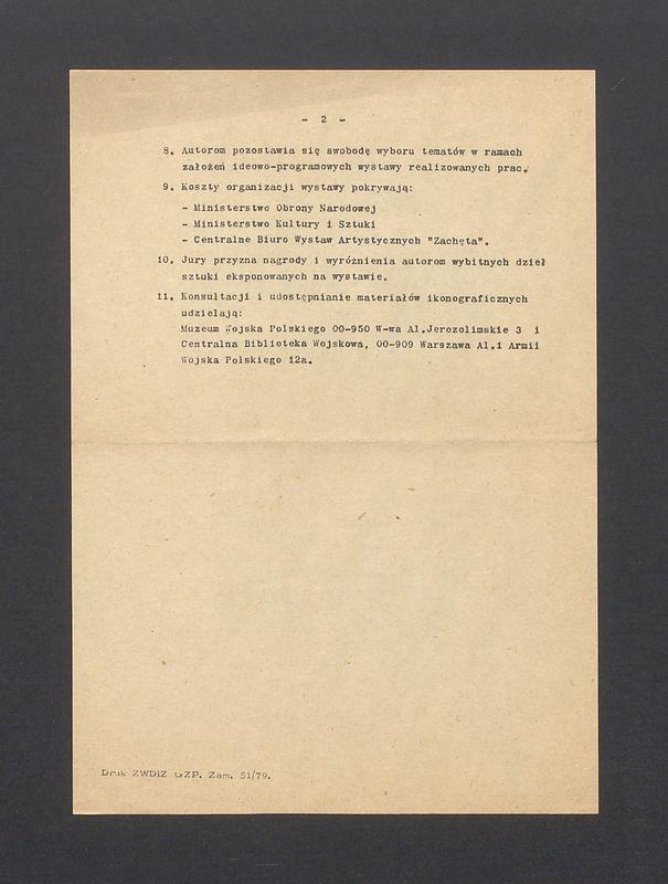 Założenia organizacyjne Ogólnopolskiej Wystawy Twórczości Plastycznej