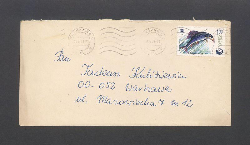 Koperta, adr. Tadeusz Kulisiewicz