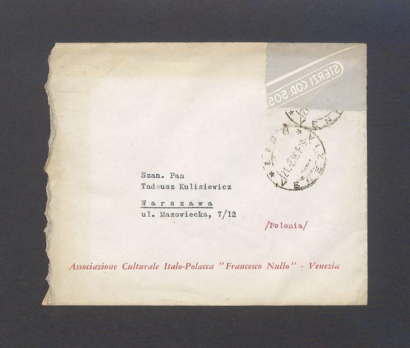 Koperta, nad. Associazione Italo-Polacca "Francesco Nullo"