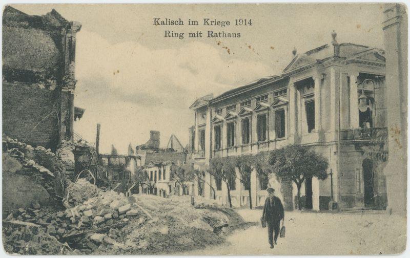 Kalisch im Kriege 1914 Ring mit Rathaus