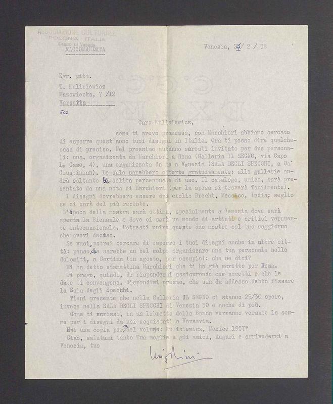 Caro Kulisiewicz, come ti avevo promesso, con Marchiori abbiamo cercato [...]