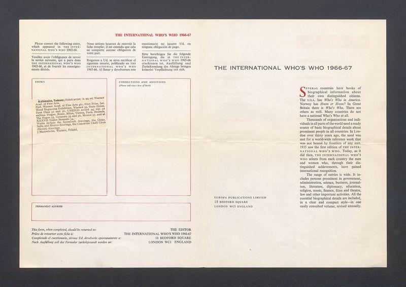 The international Who's Who 1966-67