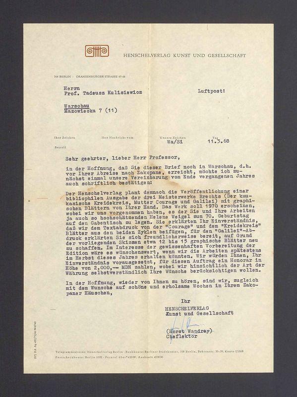 Sehr geehrter, lieber Herr Professor, in der Hoffnung, dass Sie dieser Brief noch in Warschau [...]