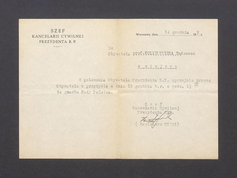 Zaproszenie do gmachu Rady Państwa