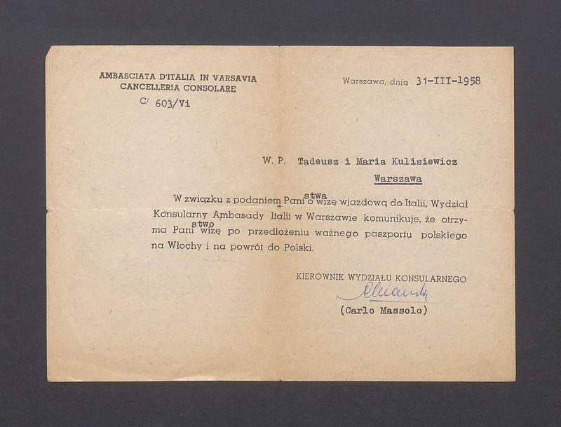 Ambasada Italii w Warszawie: decyzja o otrzymaniu wizy do Włoch