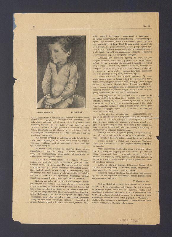 "Ludzie stamtąd" wystawa drzeworytów, akwarel i rysunków Tadeusza Kulisiewicza