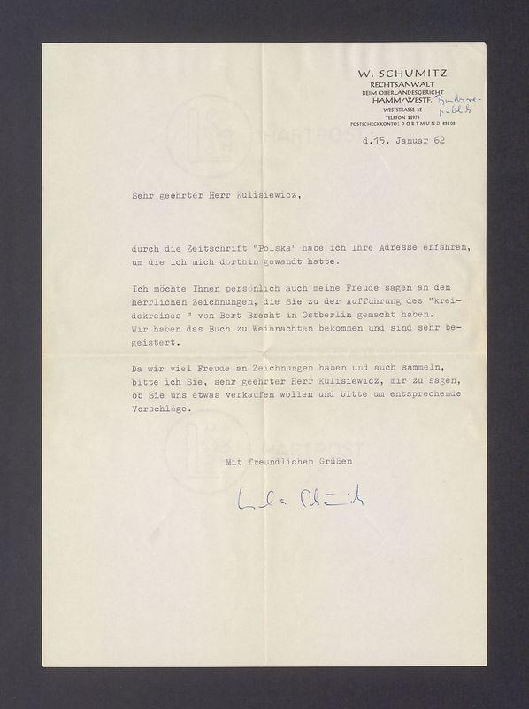 Sehr geehrter Herr Kulisiewicz, durch die Zeitschrift "Polska" habe ich [...]