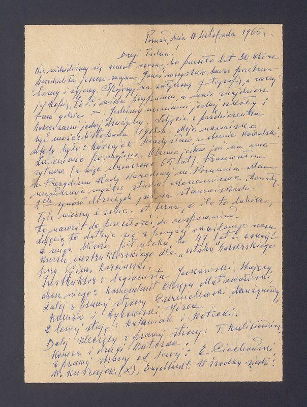 Drogi Tadziu! Nie widzieliśmy się szmat czasu [...]