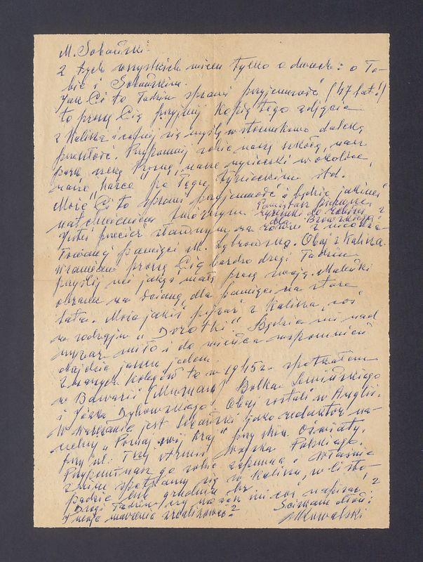 Drogi Tadziu! Nie widzieliśmy się szmat czasu [...]