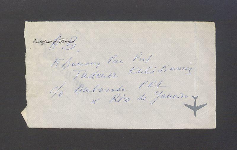 Koperta, adr. W. Szanowny Pan Prof. Tadeusz Kulisiewicz