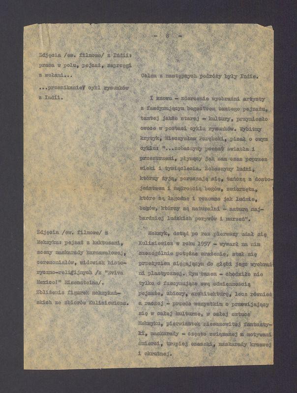 Tadeusz Kulisiewicz. Scenariusz audycji z cyklu "Portrety"