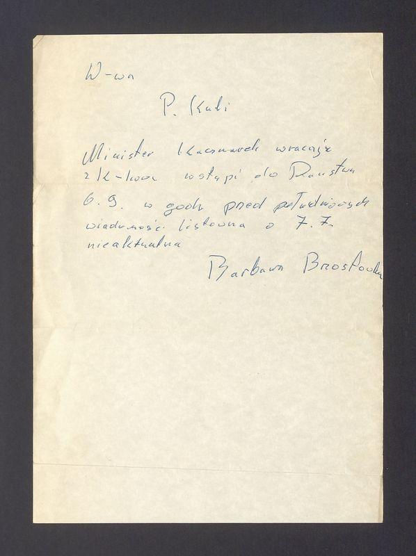 P. Kuli. Minister Kaczmarek wracając z K-kowa wstąpi do Państwa [...]