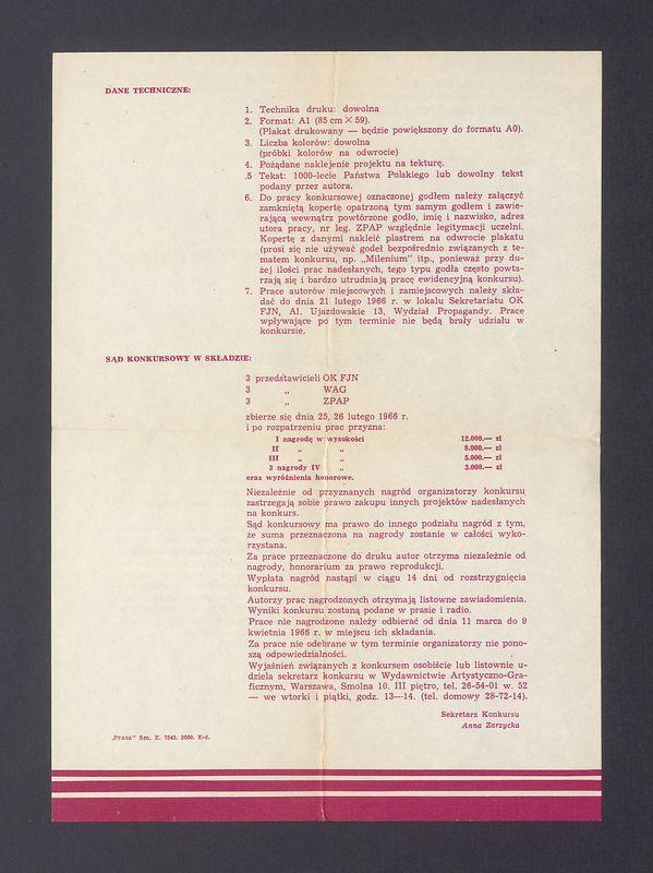 Ogólnopolski konkurs otwarty na plakat "1000 lat Państwa Polskiego"