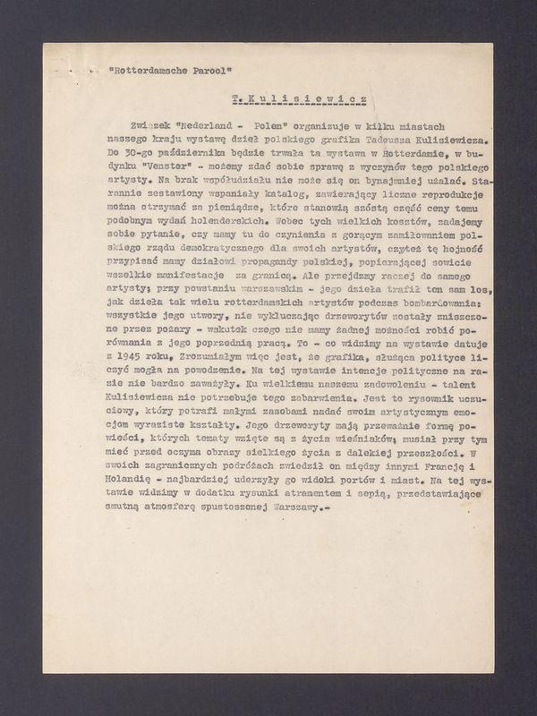 Związek "Nederland - Polen" organizuje w kilku miastach naszego kraju wystawę dzieł [...]