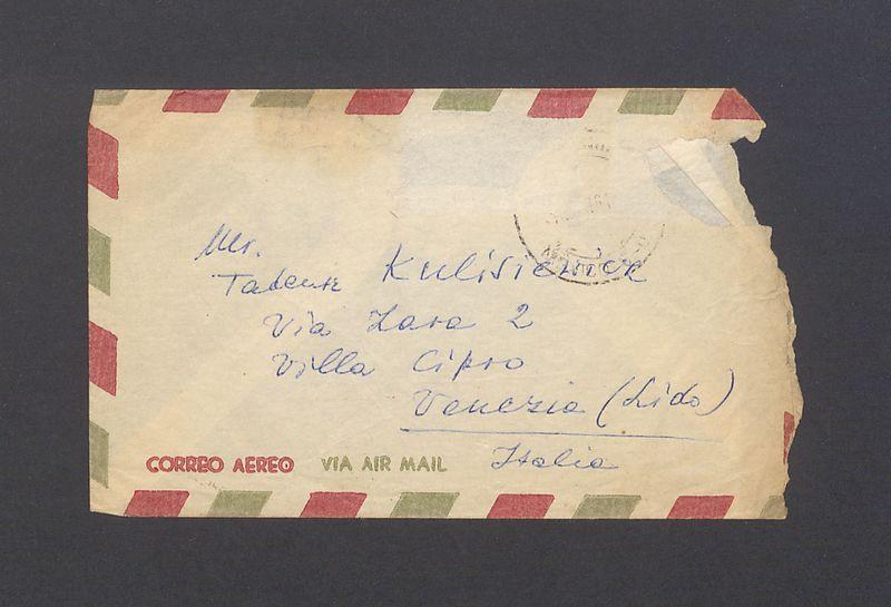 Koperta, adr. Mr. Tadeusz Kulisiewicz