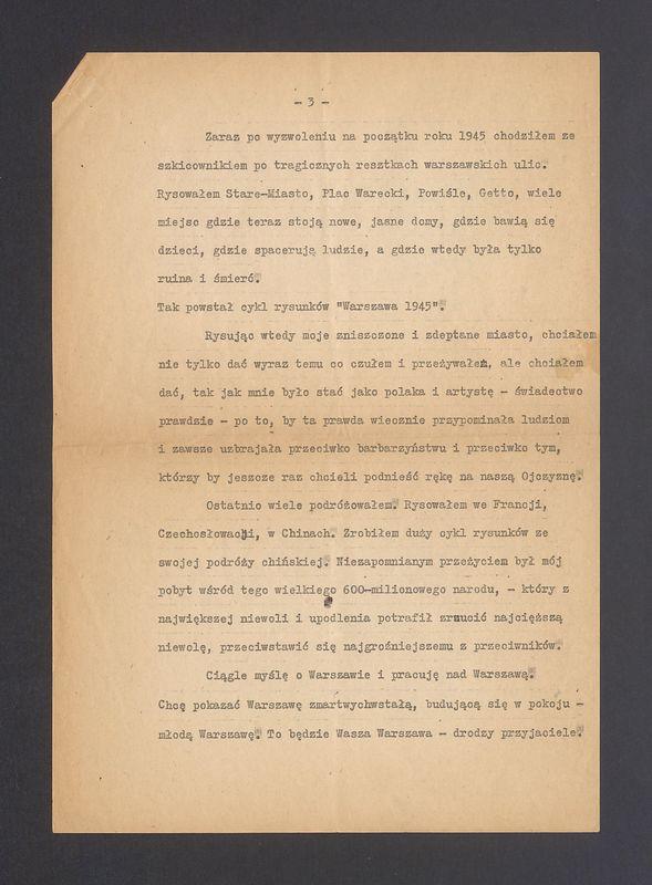 Przemówienie T. Kulisiewicza jako członka Stołecznej Rady Narodowej