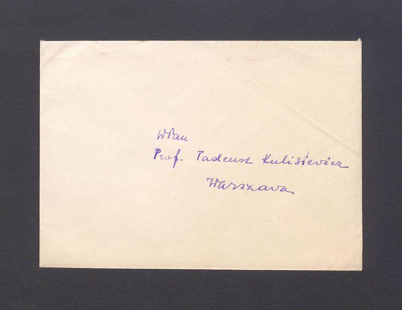 Koperta, adr. WPan Prof. Tadeusz Kulisiewicz