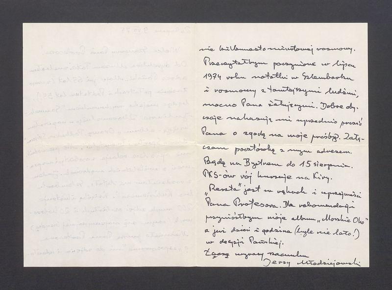 Wielce Szanowny Panie Profesorze! Od Dyrektora Muzeum Tatrz. znalazłam adres Pański [...]